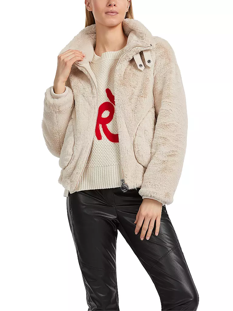 MARC CAIN | Jacke in Felloptik | creme