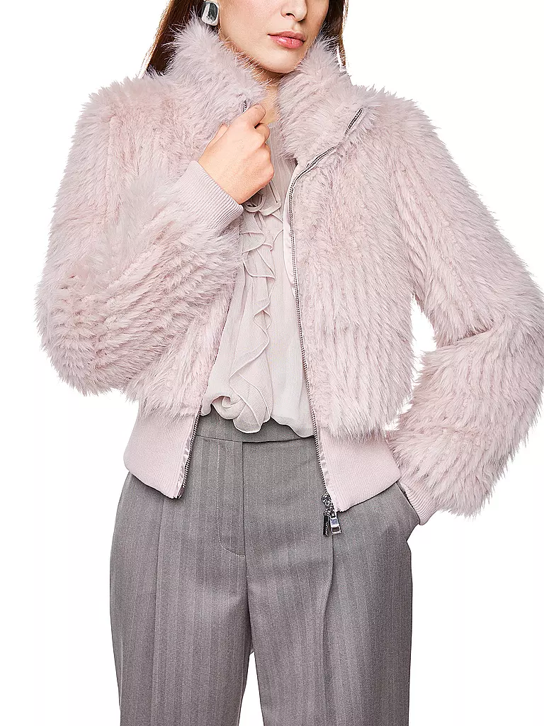 MARC CAIN | Jacke in Felloptik | hellgrau