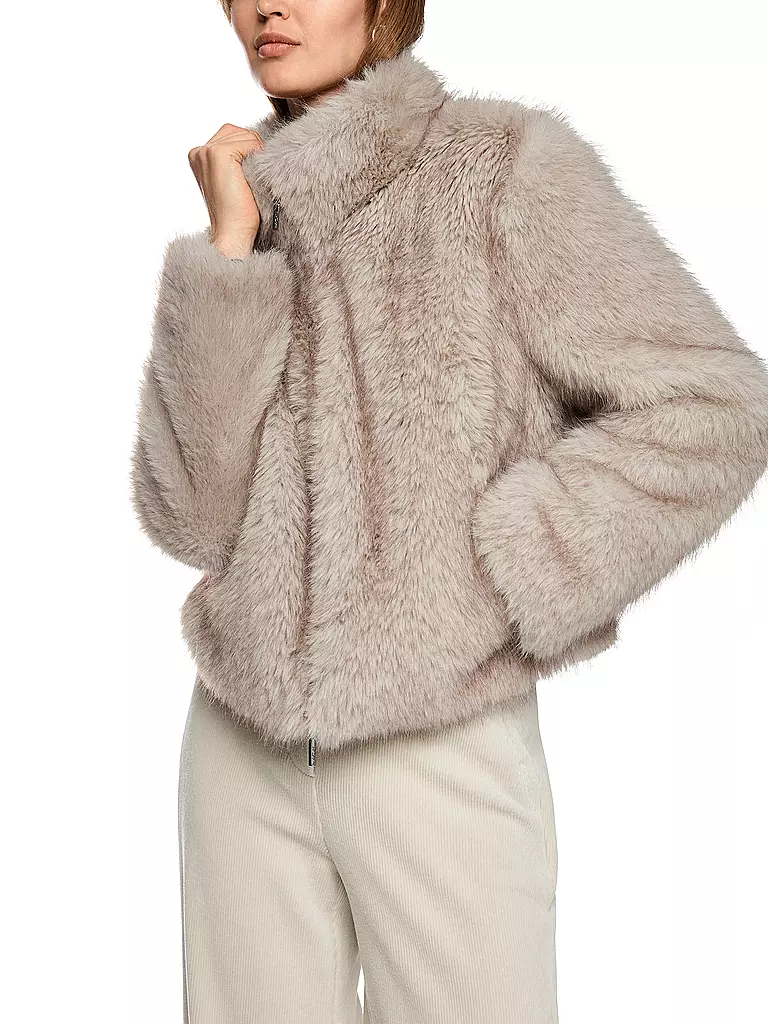 MARC CAIN | Jacke in Felloptik | hellgrau
