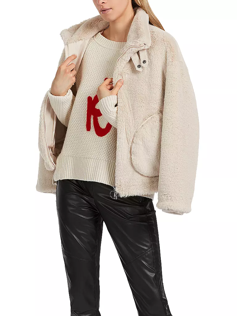 MARC CAIN | Jacke in Felloptik | creme