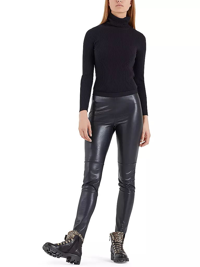 MARC CAIN | Leggings in Lederoptik | blau