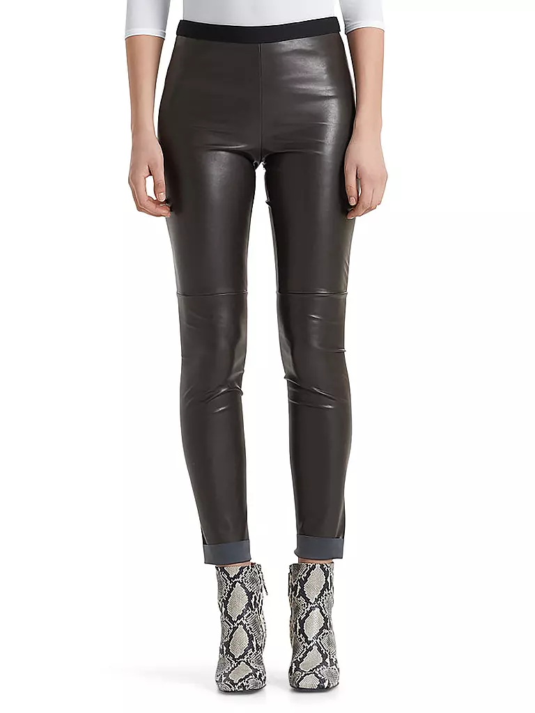 MARC CAIN | Leggings in Lederoptik | schwarz