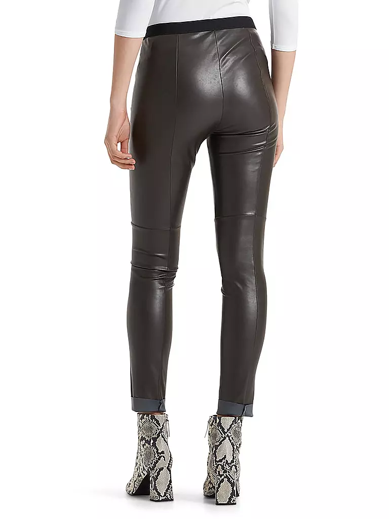 MARC CAIN | Leggings in Lederoptik | schwarz