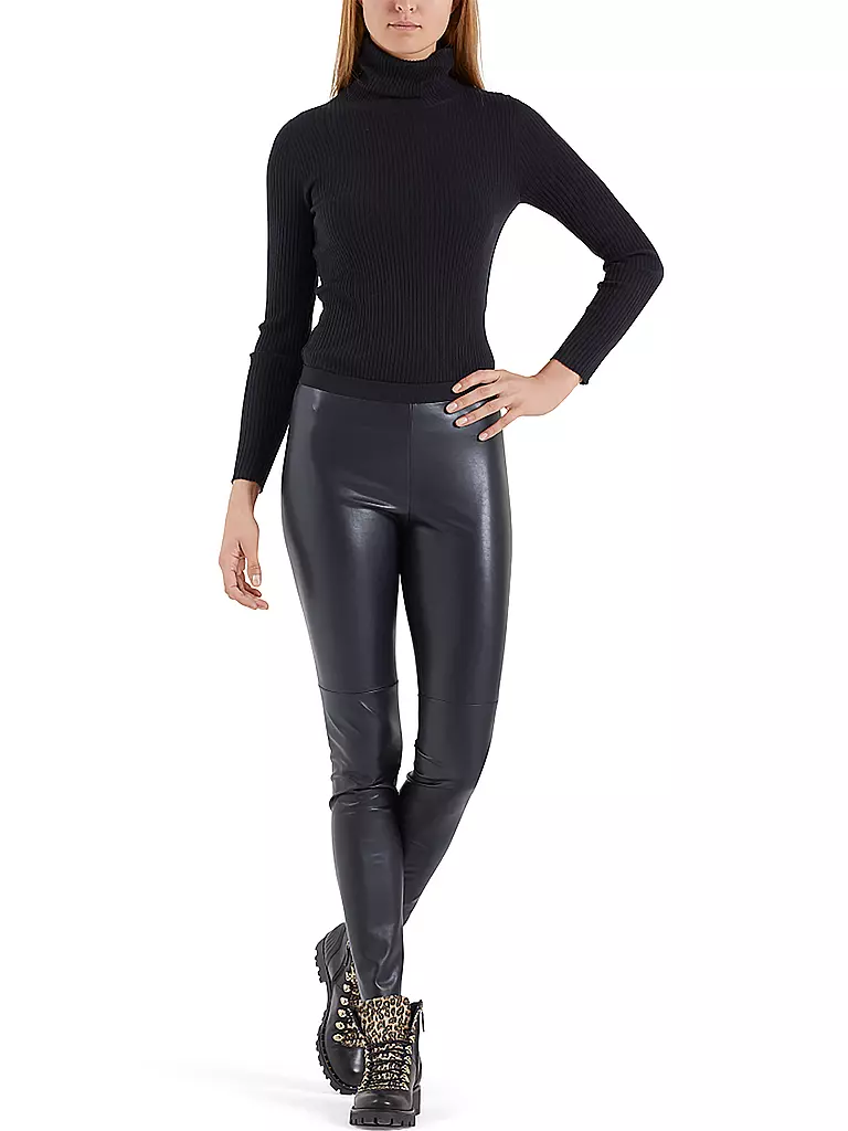 MARC CAIN | Leggings in Lederoptik | blau