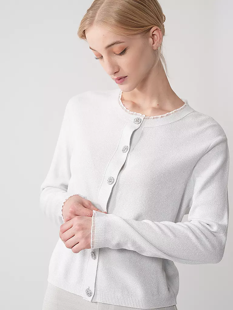 MARC CAIN | Strickjacke | silber