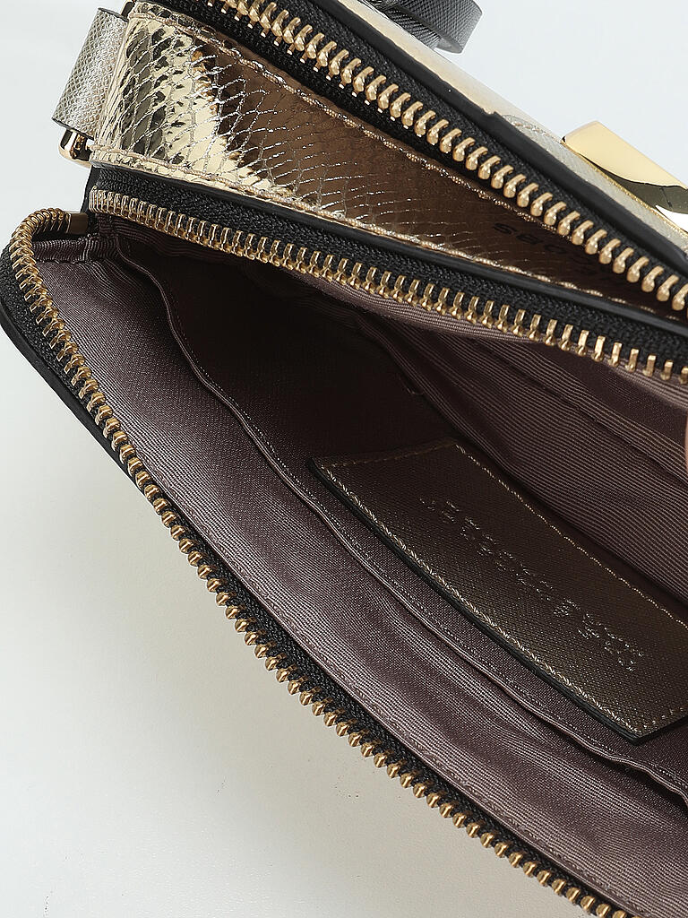 MARC JACOBS | Ledertasche  - Minibag The Snapshot Metallic Striped | gold