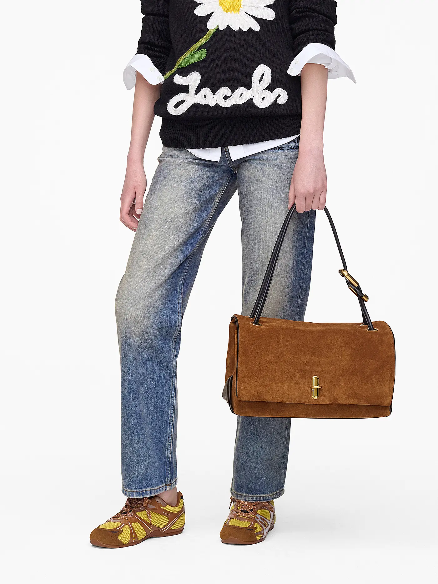 MARC JACOBS | Ledertasche - Schultertasche THE LARGE DUAL | camel
