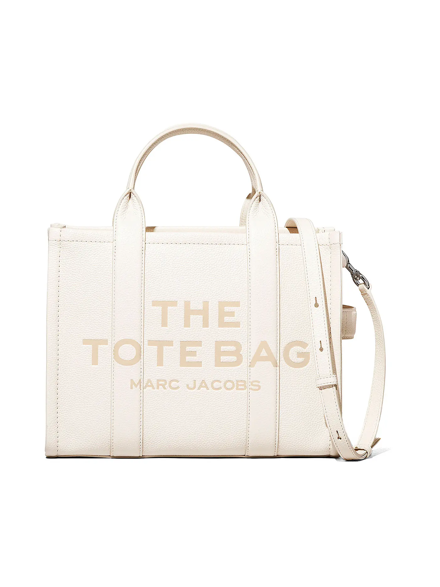 MARC JACOBS | Ledertasche - Tote Bag THE MEDIUM TOTE BAG LEATHER  | weiss