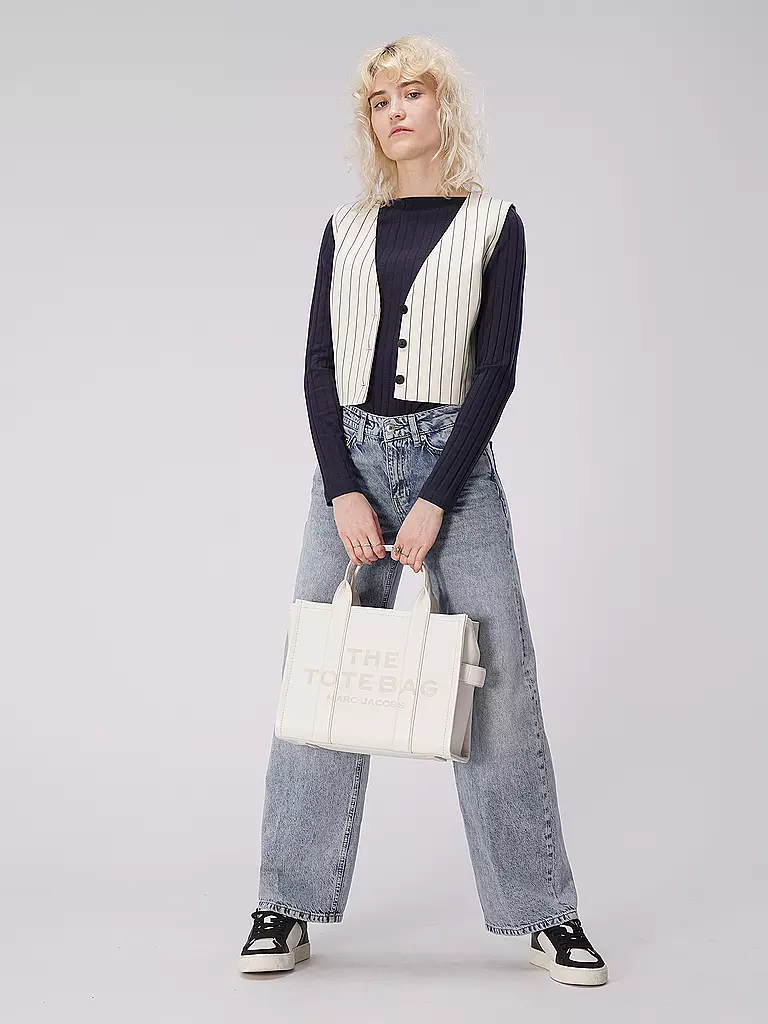 MARC JACOBS | Ledertasche - Tote Bag  THE MEDIUM TOTE LEATHER | weiss