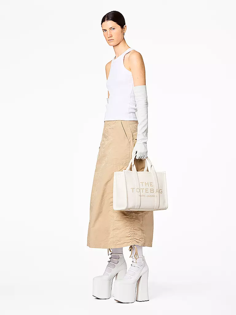 MARC JACOBS | Ledertasche - Tote Bag  THE MEDIUM TOTE LEATHER | creme