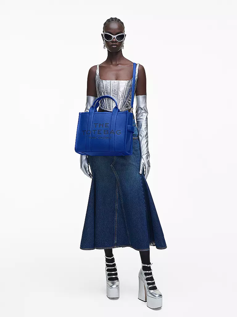 MARC JACOBS | Ledertasche - Tote Bag THE MEDIUM TOTE LEATHER | blau