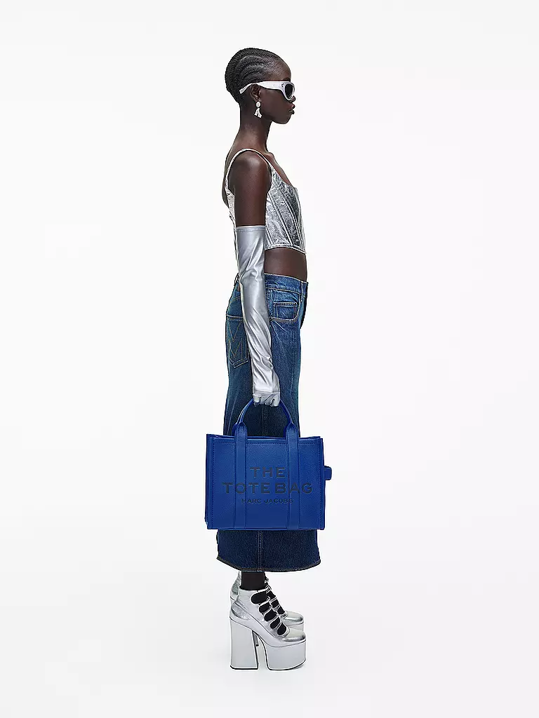 MARC JACOBS | Ledertasche - Tote Bag THE MEDIUM TOTE LEATHER | blau