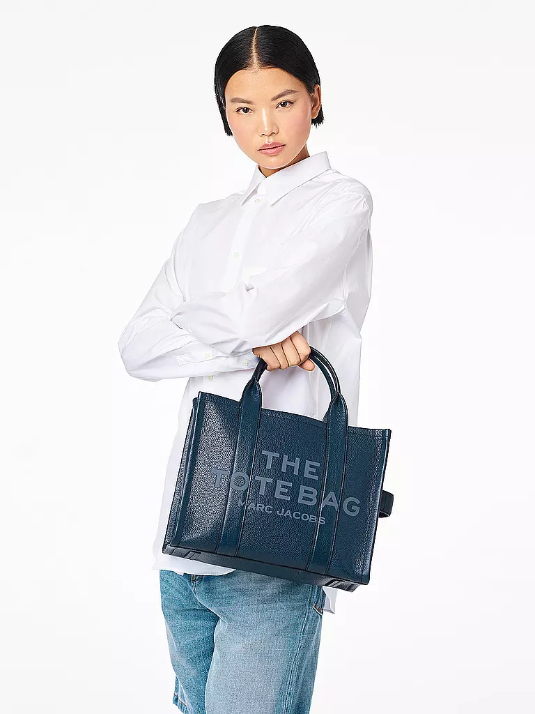 MARC JACOBS | Ledertasche - Tote Bag THE MEDIUM TOTE LEATHER | blau