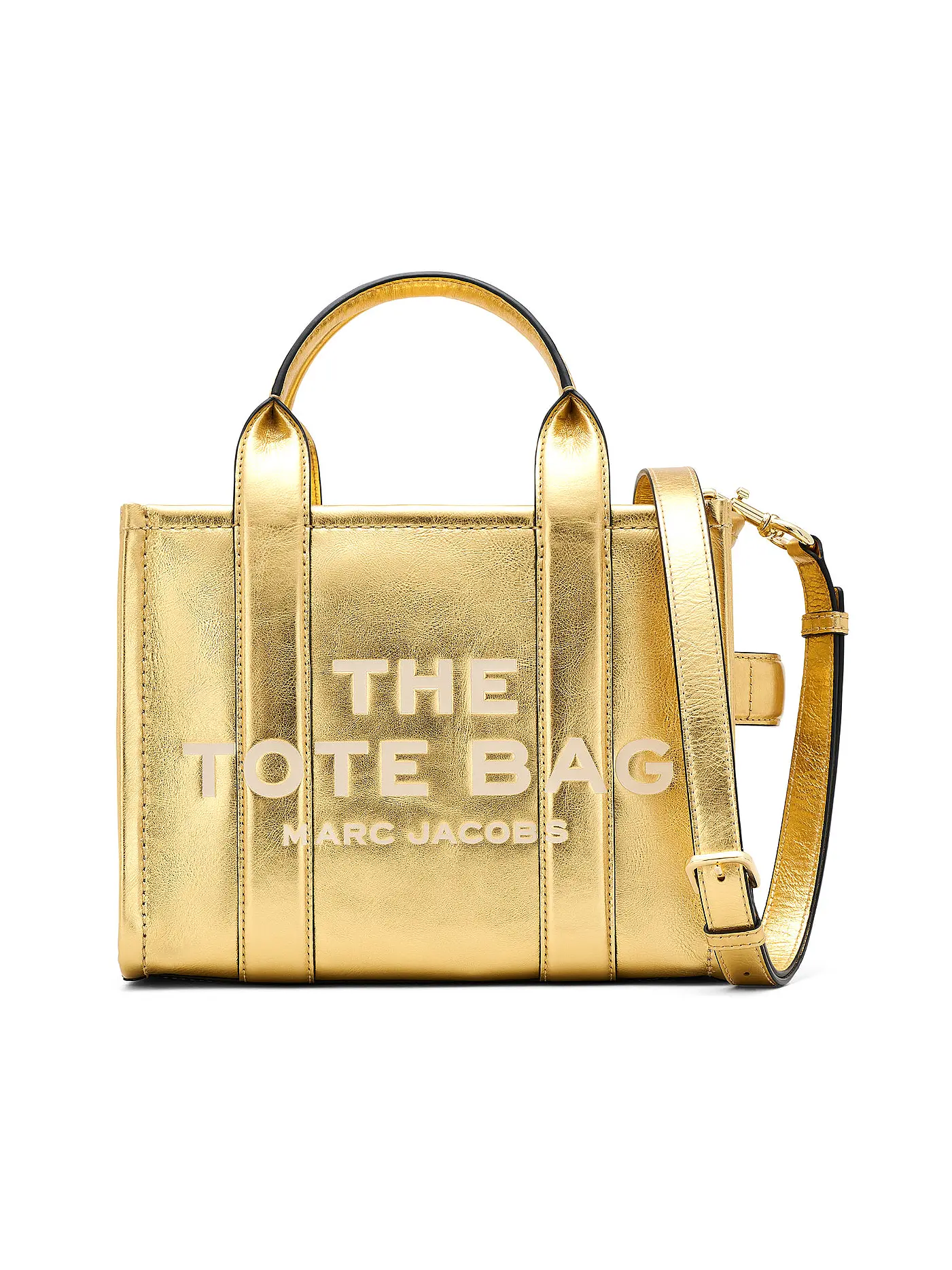 MARC JACOBS | Ledertasche - Tote Bag THE SMALL TOTE LEATHER | gold