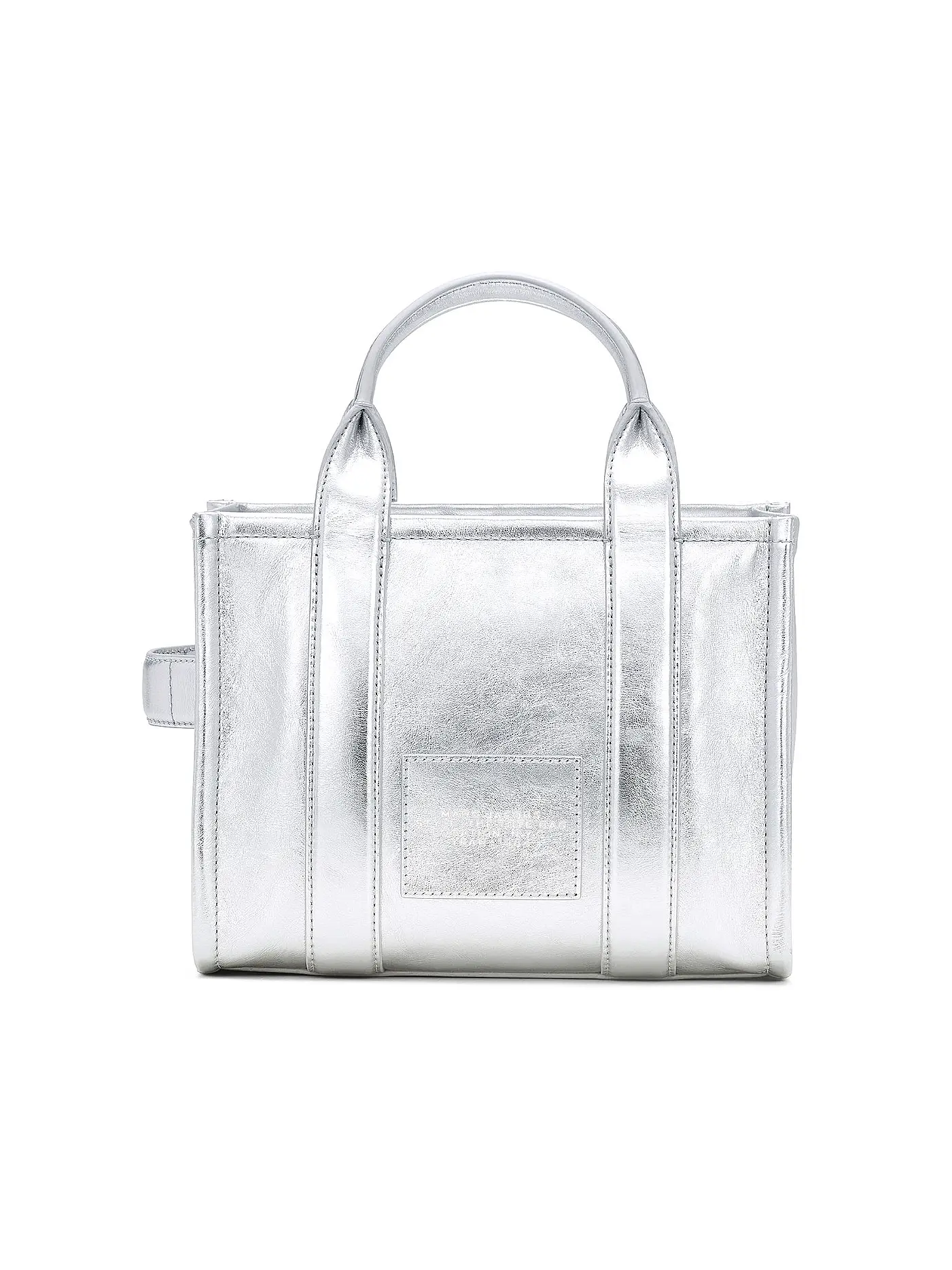MARC JACOBS | Ledertasche - Tote Bag THE SMALL TOTE LEATHER | silber