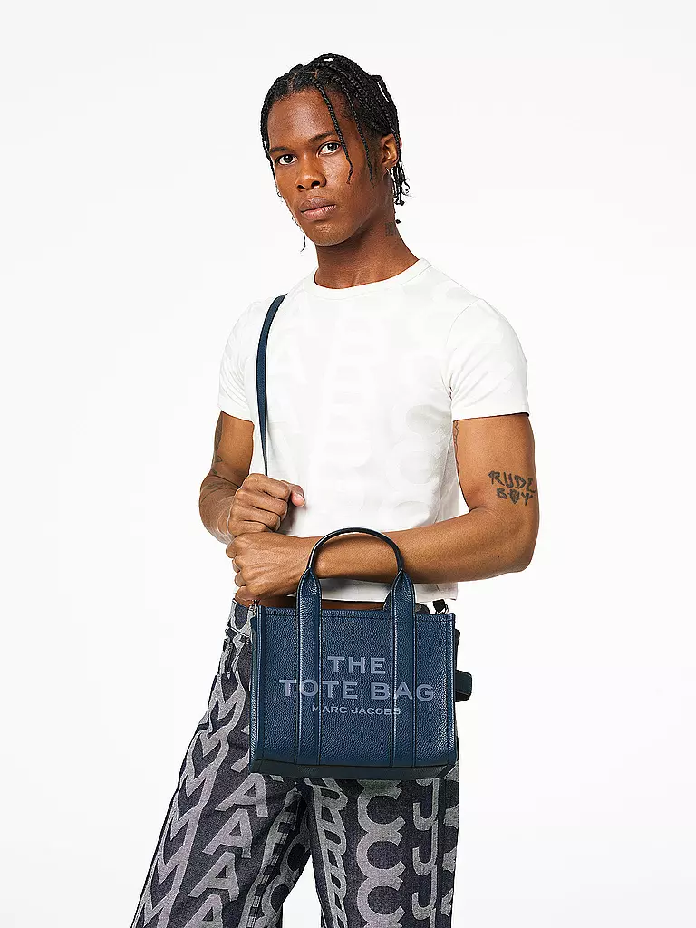 MARC JACOBS | Ledertasche - Tote Bag THE SMALL TOTE LEATHER | blau