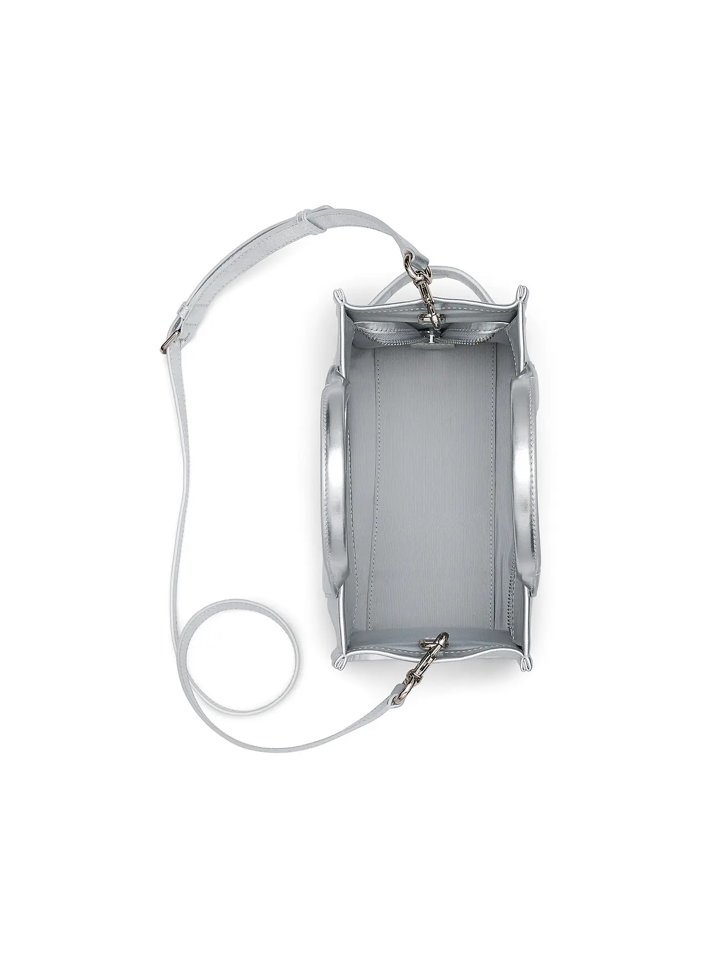 MARC JACOBS | Ledertasche - Tote Bag THE SMALL TOTE LEATHER | silber