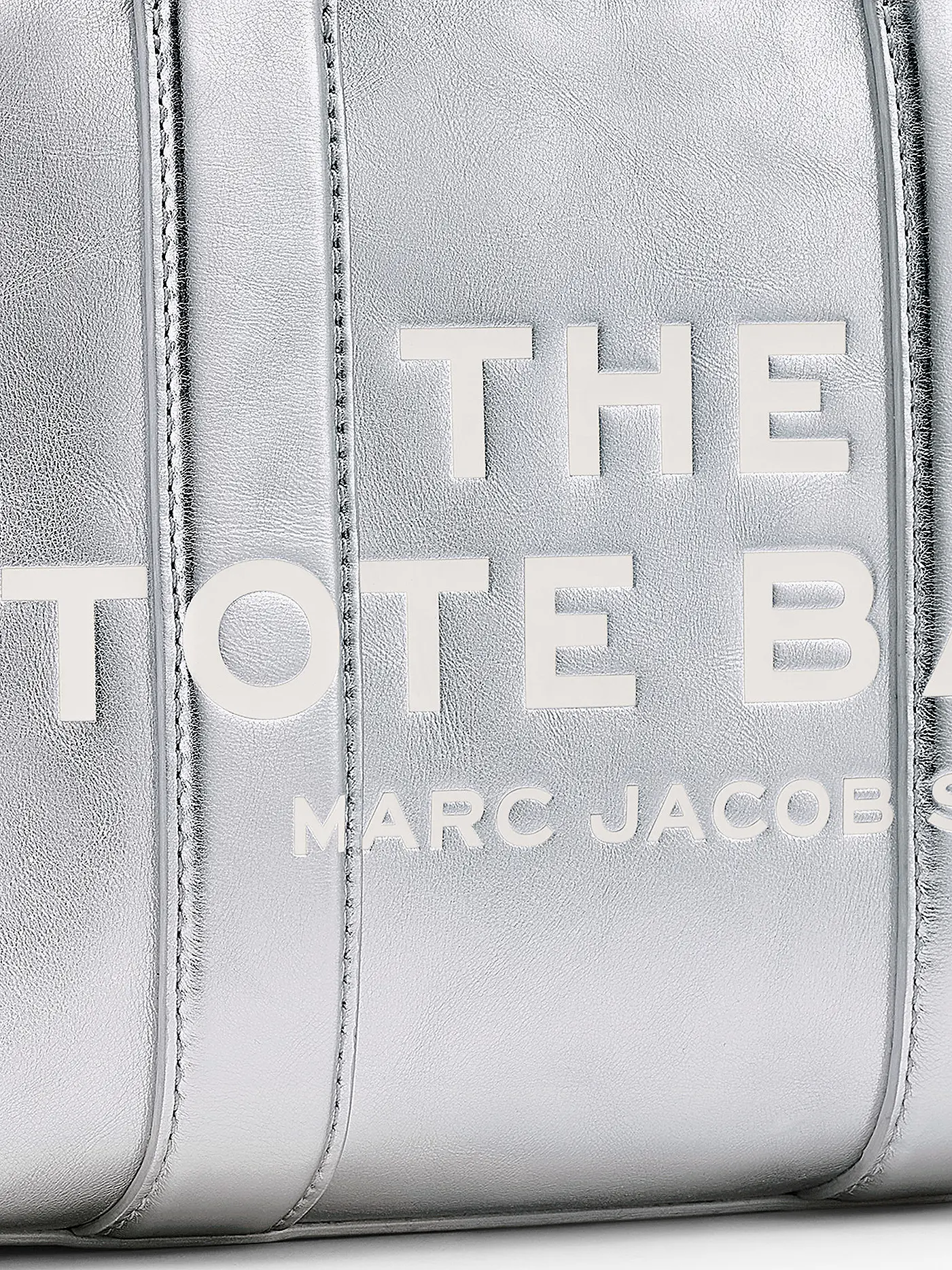 MARC JACOBS | Ledertasche - Tote Bag THE SMALL TOTE LEATHER | silber
