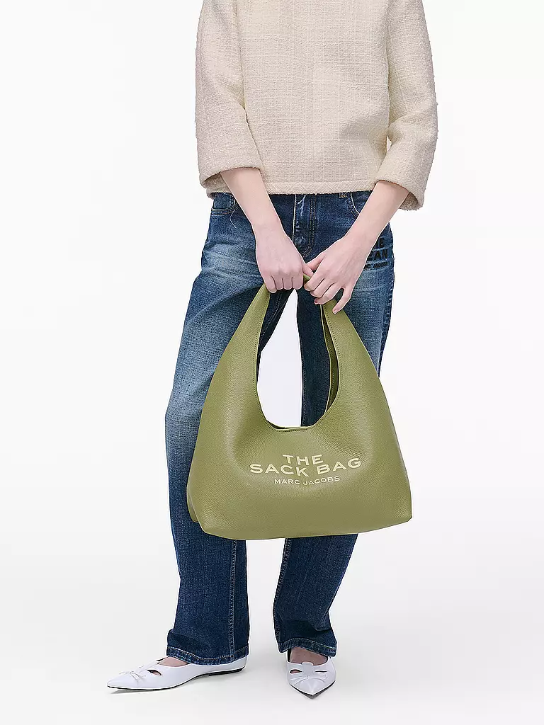 MARC JACOBS | Ledertasche - Umhängetasche THE SACK BAG | grün