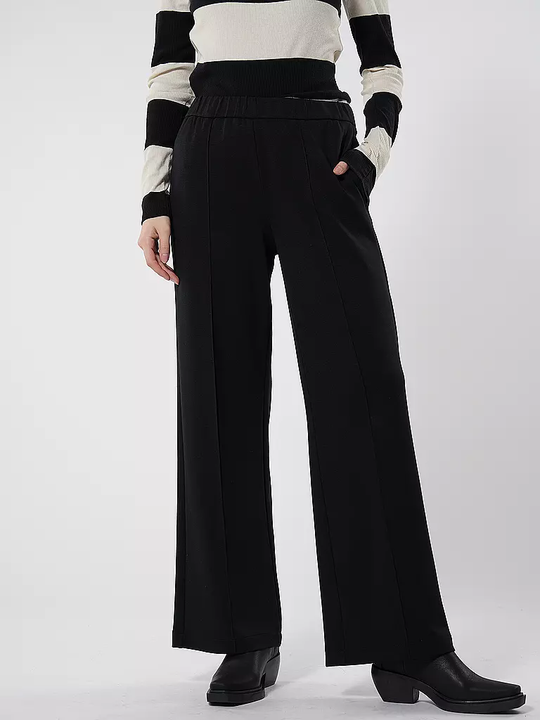 MARC O'POLO DENIM | Hose Wide Leg | schwarz