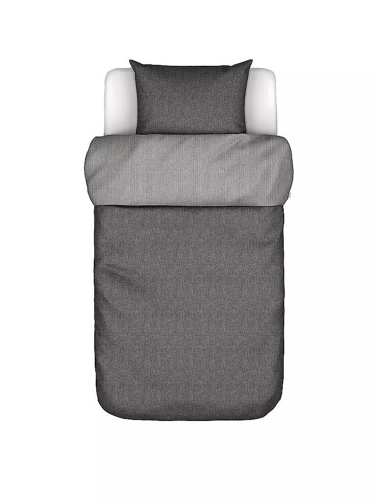 MARC O'POLO HOME | Flanell Bettwäsche EILIF 70x90cm/140x200cm Obsidian Grey | hellgrau