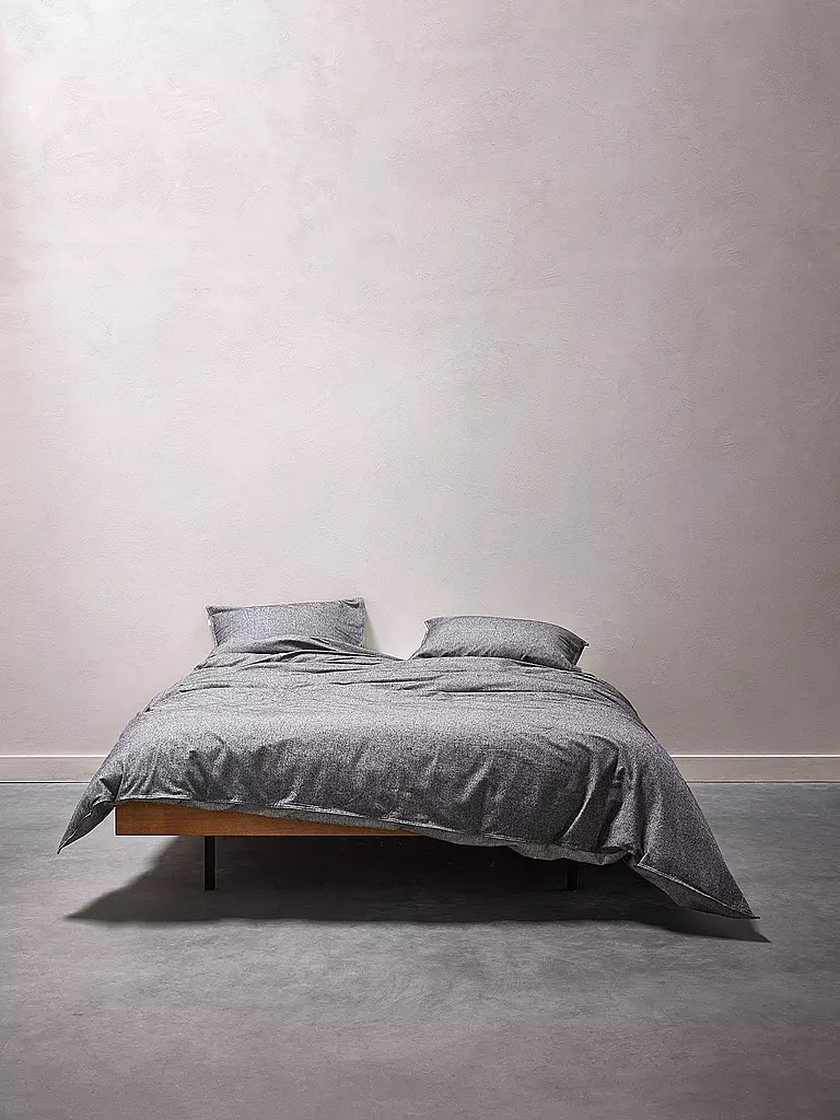 MARC O'POLO HOME | Flanell Bettwäsche EILIF 70x90cm/140x200cm Obsidian Grey | hellgrau