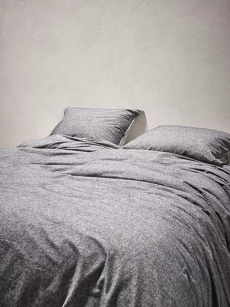 MARC O'POLO HOME | Flanell Bettwäsche EILIF 70x90cm/140x200cm Obsidian Grey | hellgrau