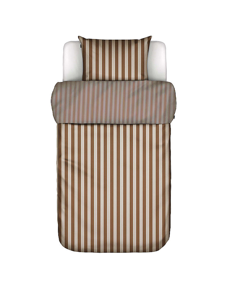 MARC O'POLO HOME | Satin Bettwäsche 70x90cm/140x200cm CLASSIC STRIPE Toffee Brown | braun