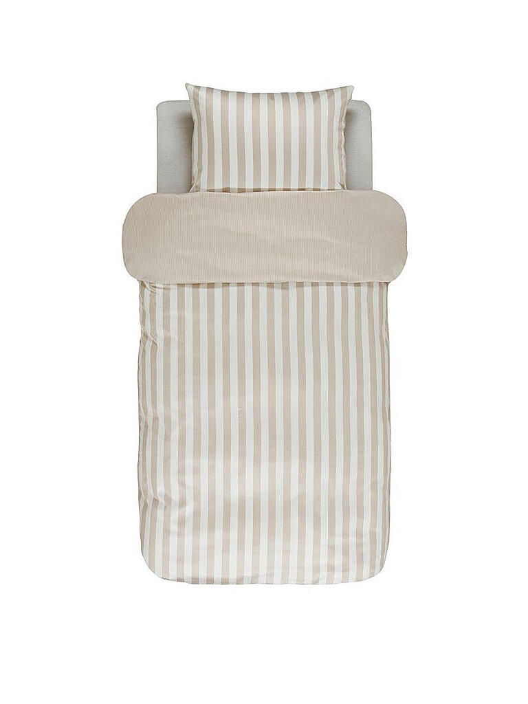 MARC O'POLO HOME | Satin-Bettwäsche "Classic Stripe" 70x90cm/140x200cm  | beige