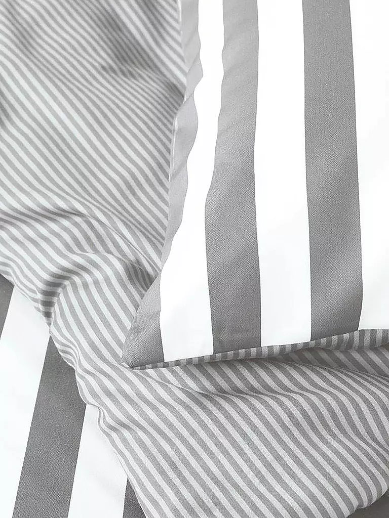 MARC O'POLO HOME | Satin-Bettwäsche "Classic Stripe" 70x90cm/140x200cm  | grau