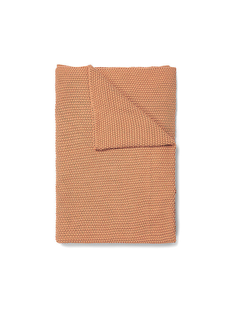 MARC O'POLO HOME | Tagesdecke - Plaid Nordic Knit Sandstone | koralle