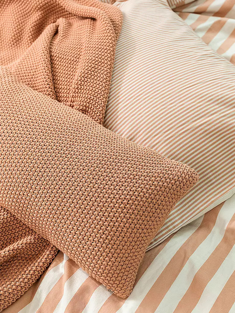 MARC O'POLO HOME | Tagesdecke - Plaid Nordic Knit Sandstone | koralle