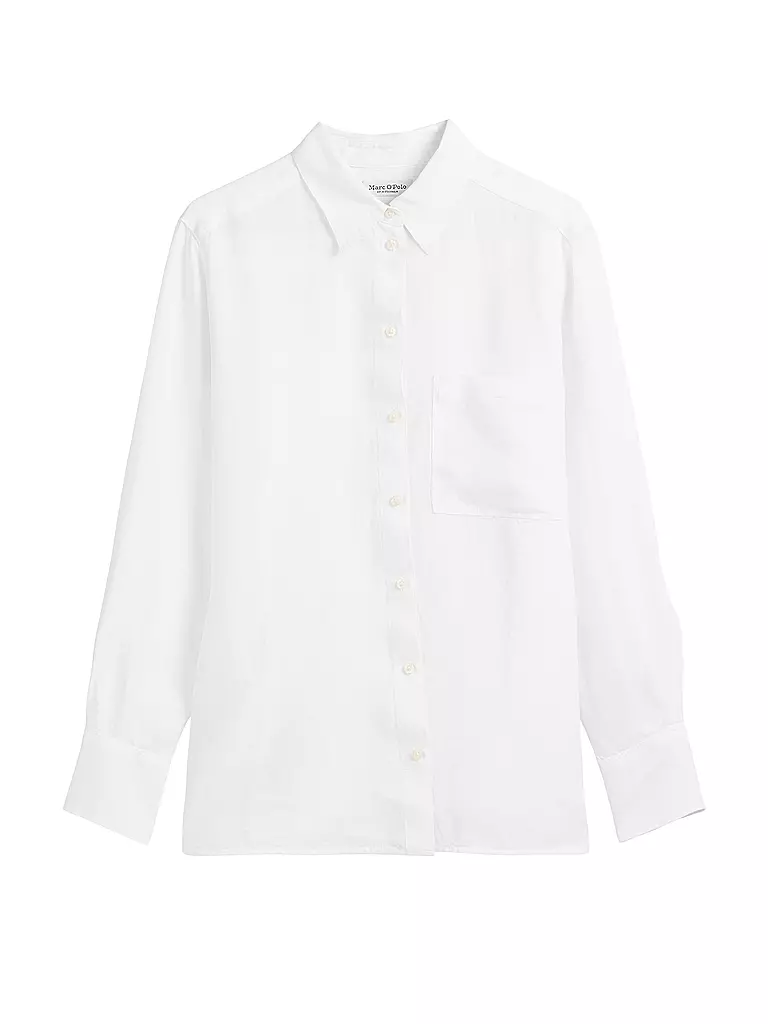 MARC O'POLO | Leinenbluse  | weiss