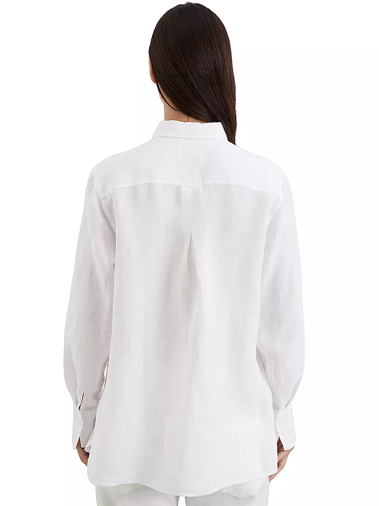 MARC O'POLO | Leinenbluse  | weiss