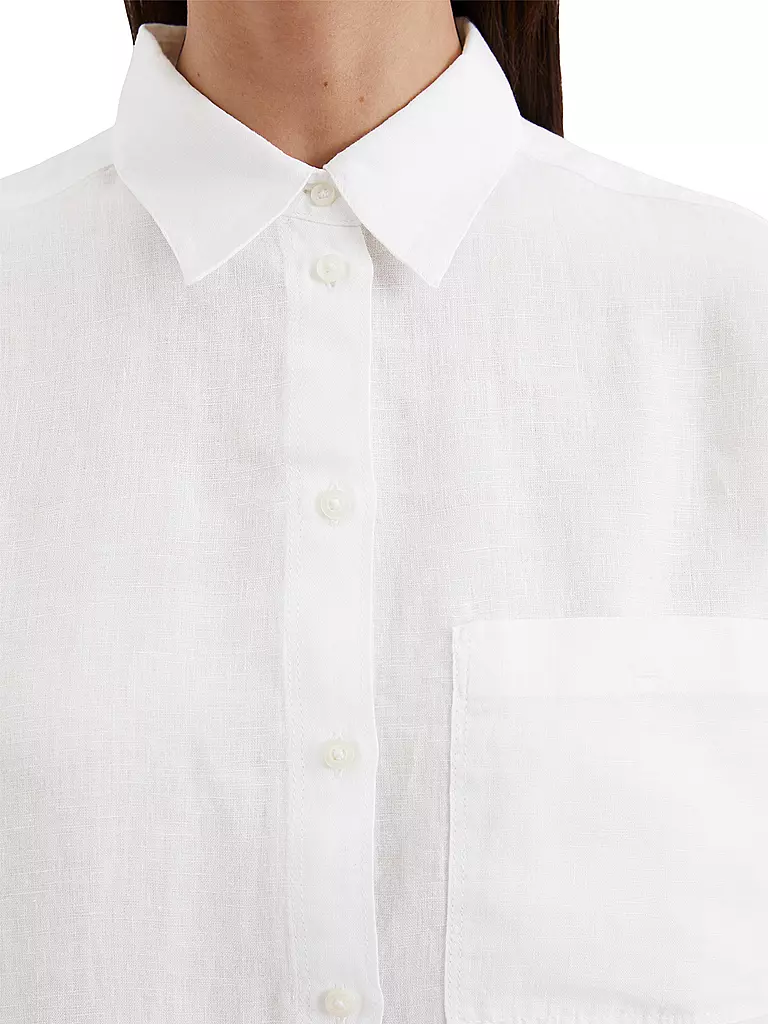 MARC O'POLO | Leinenbluse  | weiss