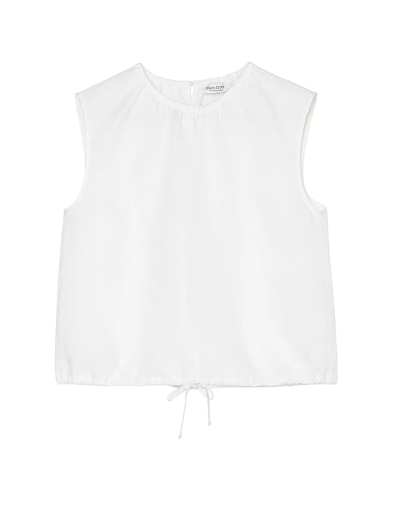 MARC O'POLO | Leinenbluse Cropped Fit | weiss
