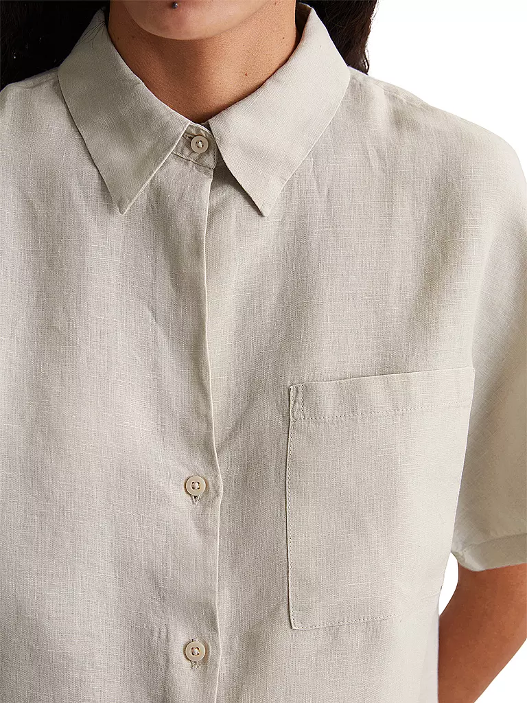 MARC O'POLO | Leinenbluse | hellgrau
