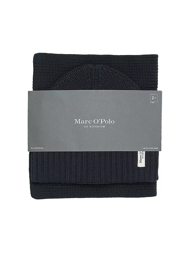 MARC O'POLO | Set 2-teilig Haube und Schal dark navy | blau
