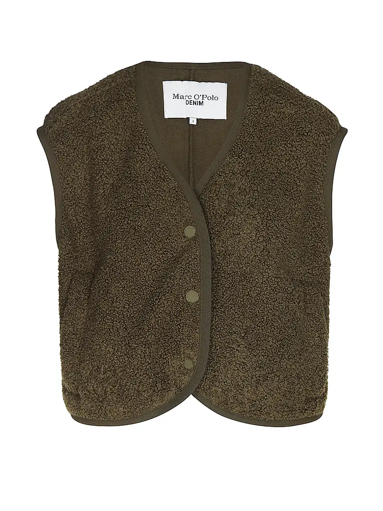 MARC O'POLO DENIM | Gilet in Felloptik  | olive