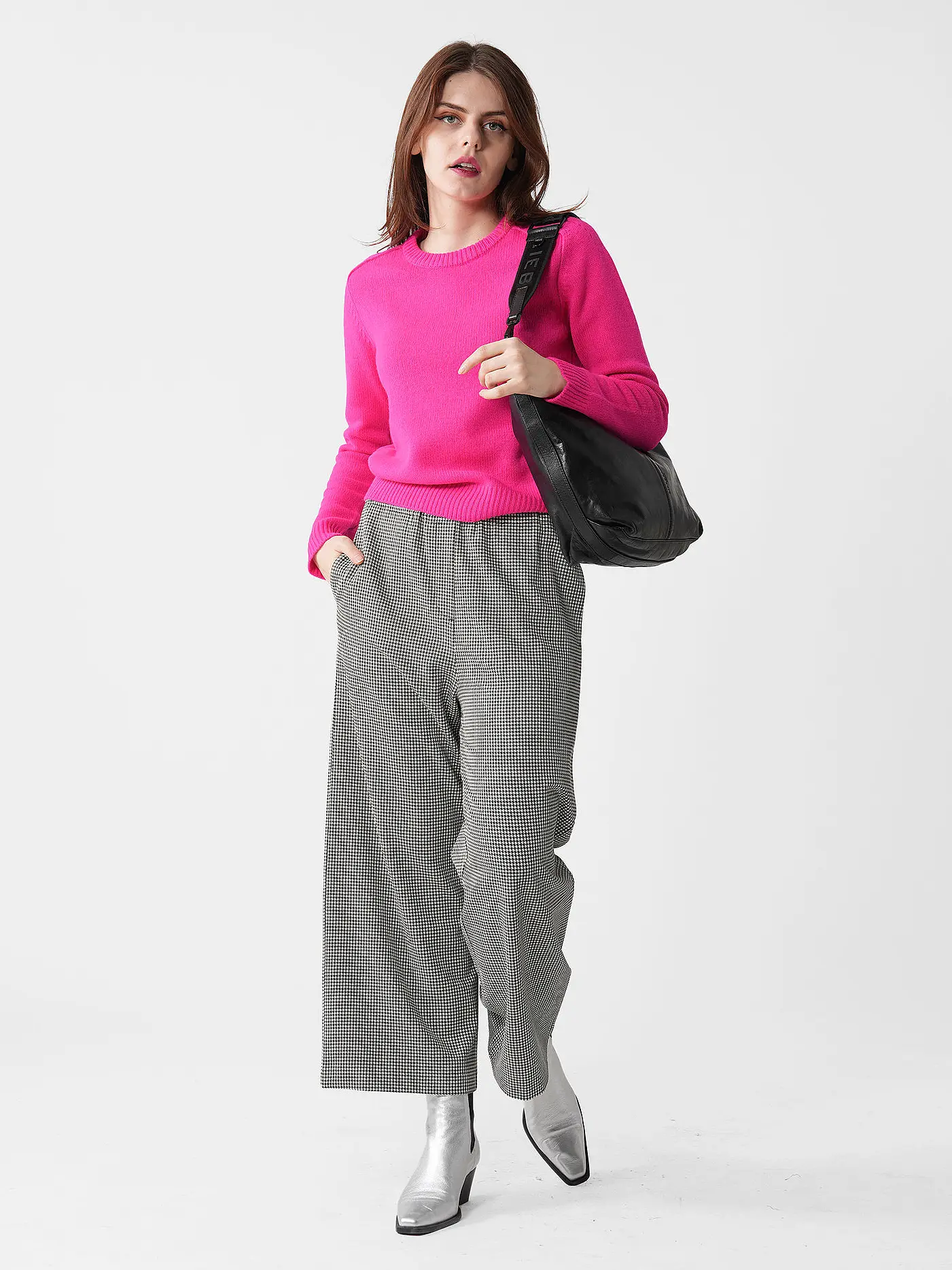 MARC O'POLO DENIM | Hose Wide Leg  | schwarz