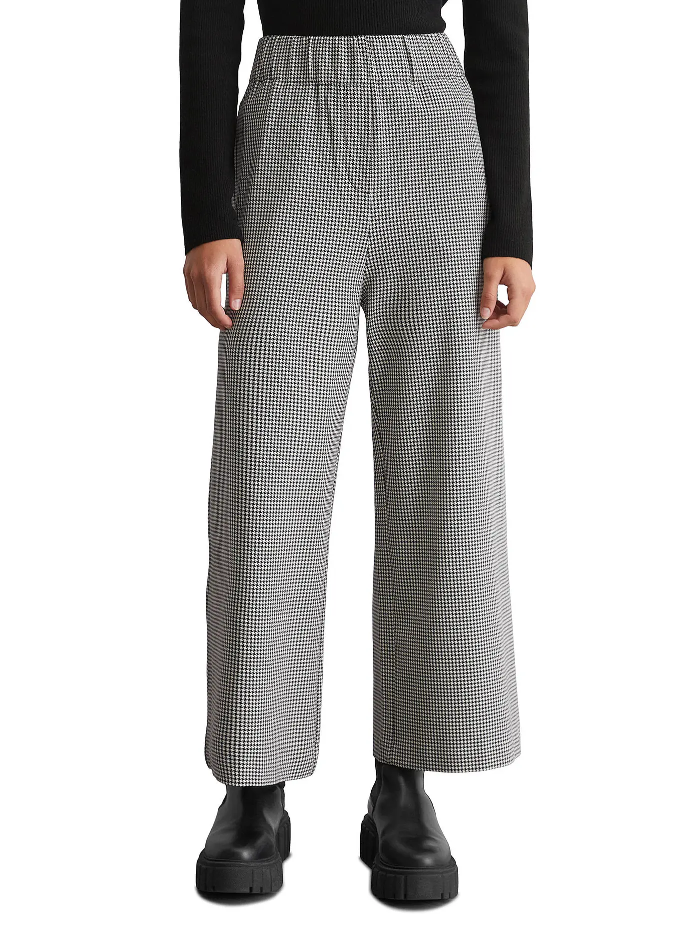 MARC O'POLO DENIM | Hose Wide Leg  | schwarz