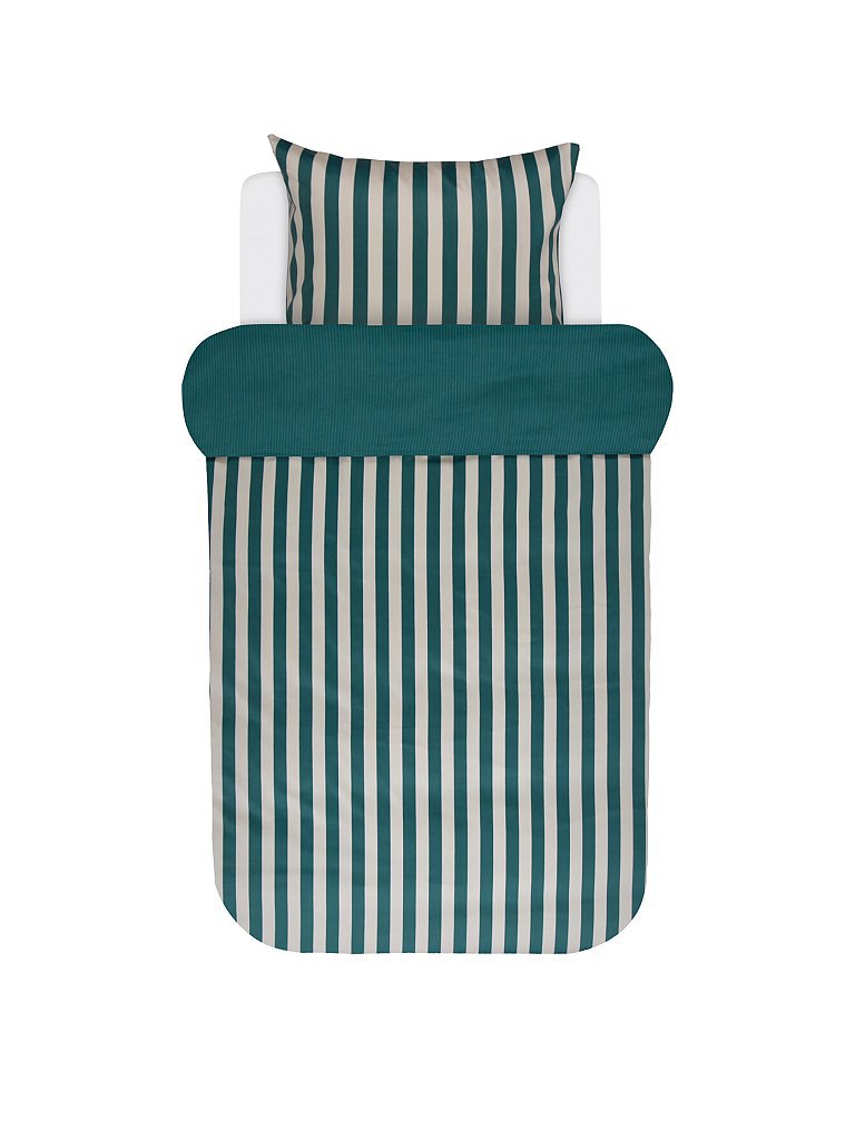 MARC O'POLO HOME Satin-Bettwäsche Classic Stripe 70x90cm/140x200cm (Pine Green) grün