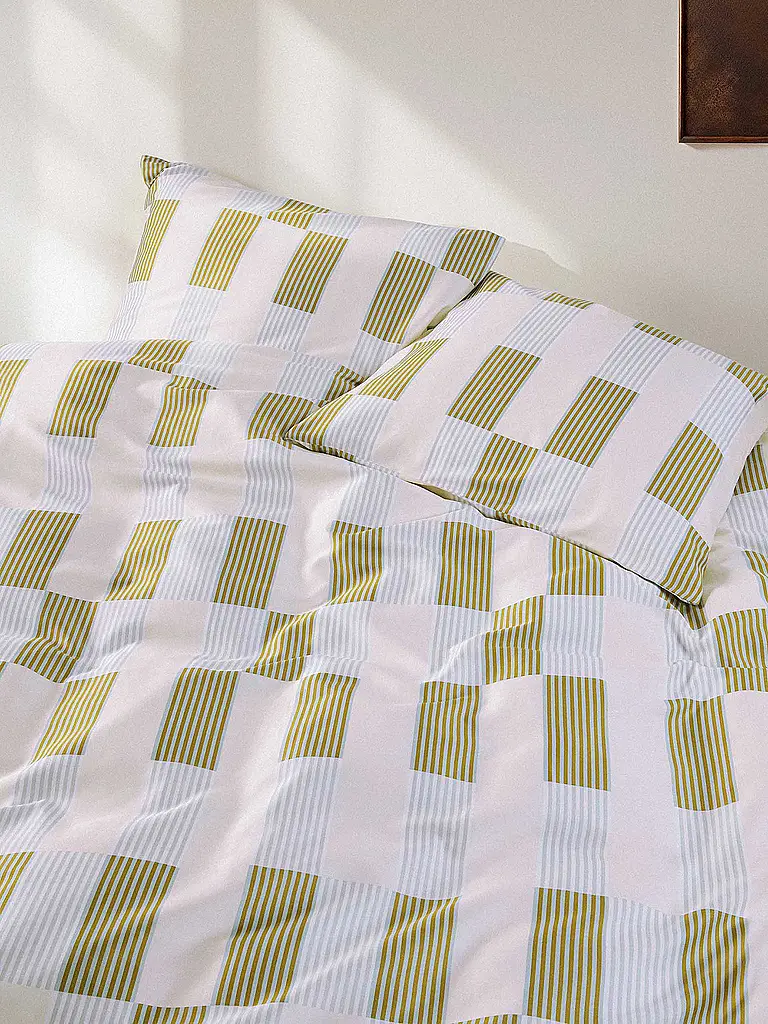 MARC O'POLO HOME | Satin-Bettwäsche SVERRE 70x90cm/140x200cm Bright Pea | olive