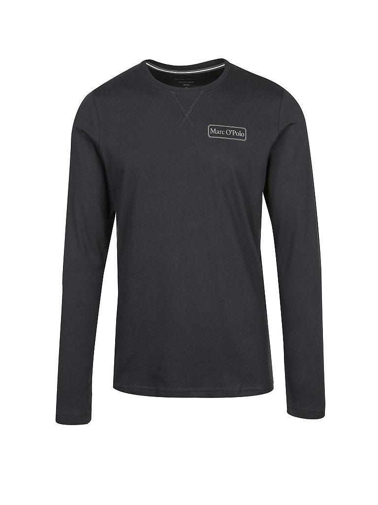MARC O'POLO Pyjama-Langarmshirt blau | S