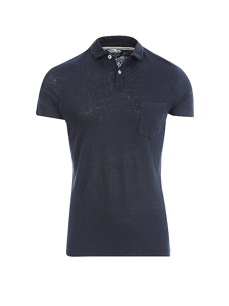MARC O'POLO Leinen Poloshirt  blau | M