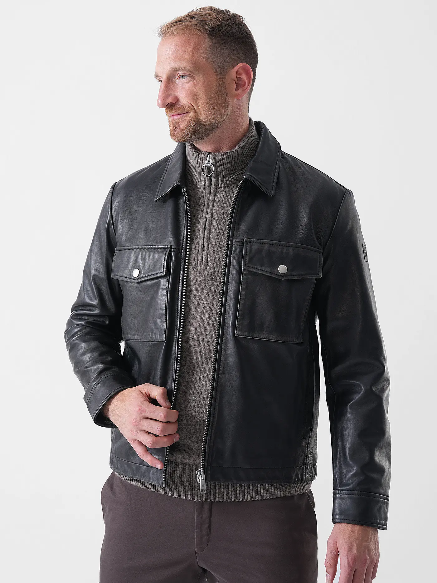 MARC O'POLO | Lederjacke | schwarz