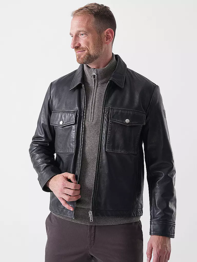 MARC O'POLO | Lederjacke | schwarz