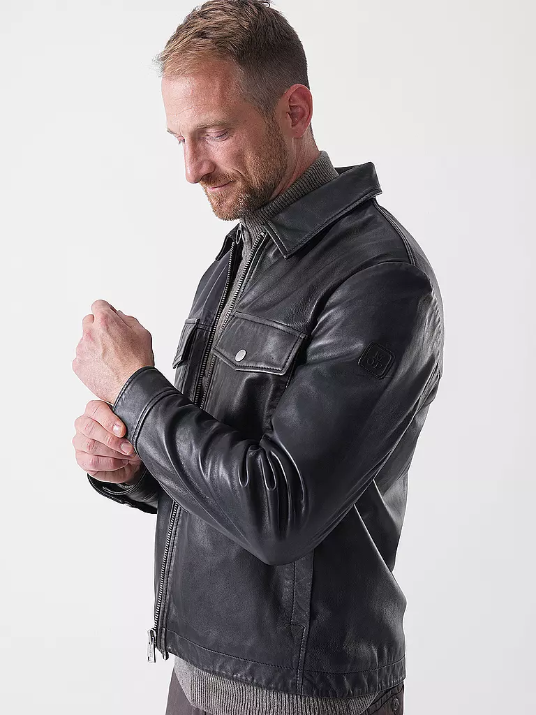 MARC O'POLO | Lederjacke | schwarz