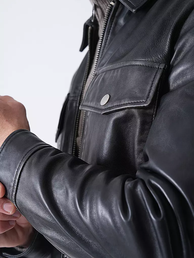 MARC O'POLO | Lederjacke | schwarz