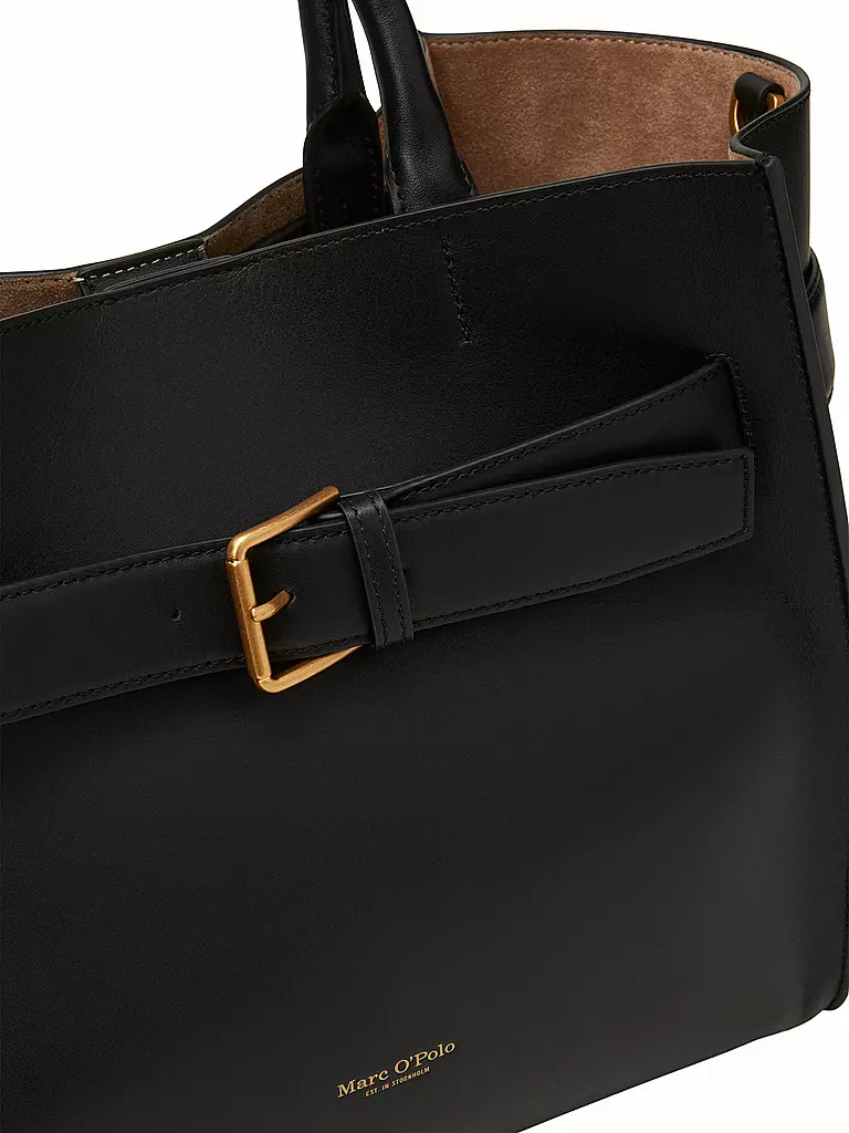 MARC O'POLO | Ledertasche - Shopper Medium | schwarz